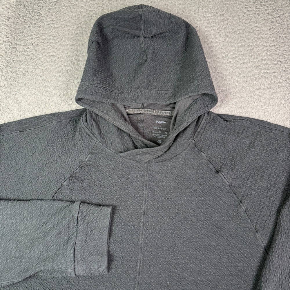 Nike Yoga Hoodie Mens XL Black Nomad Tech Textured Pullover Athleisure DV9875